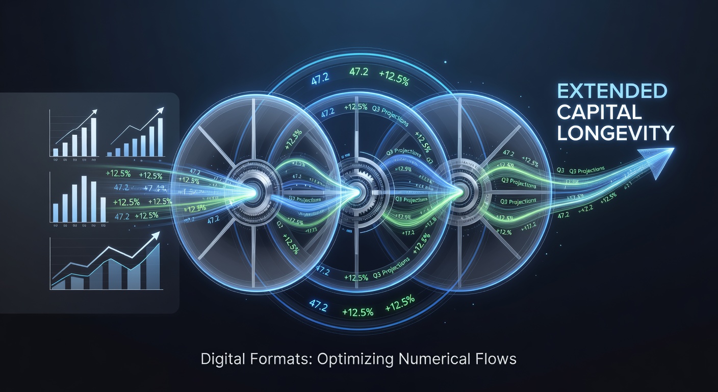 Detailed wheel chart illustrating extended capital retention through segmented numerical flows and digital platform connections