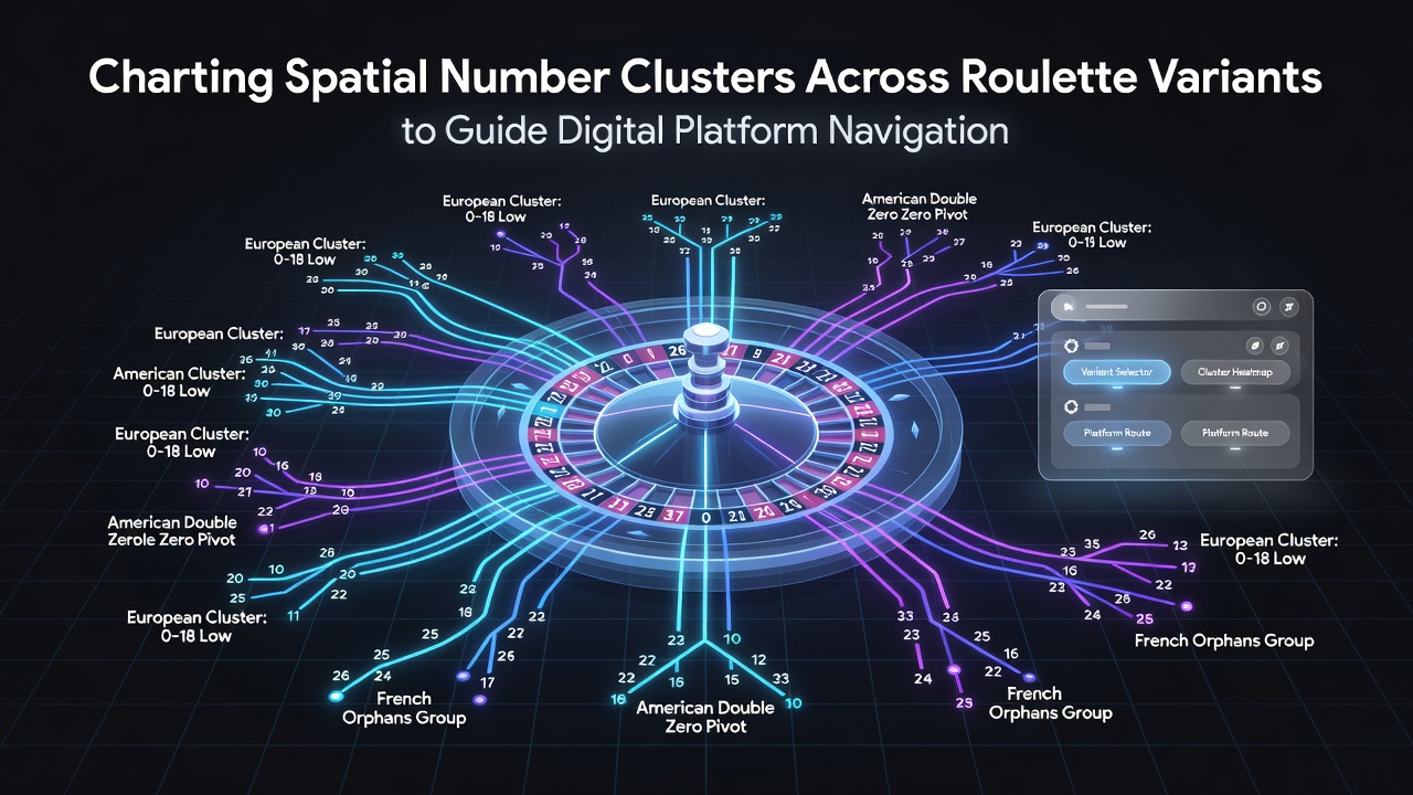 Diagram showing spatial arrangement of numbers on European and American roulette wheels with cluster highlights
