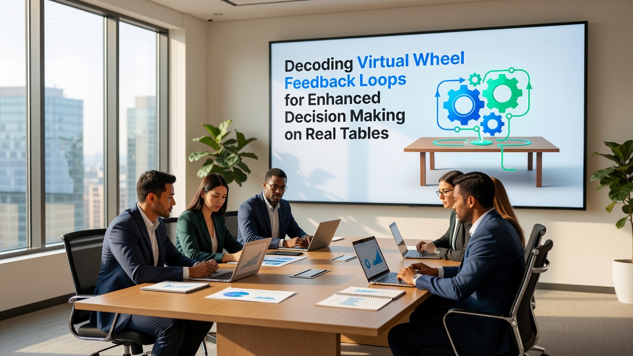 Live roulette table with overlaid virtual feedback data visualization showing sector probabilities and decision pathways