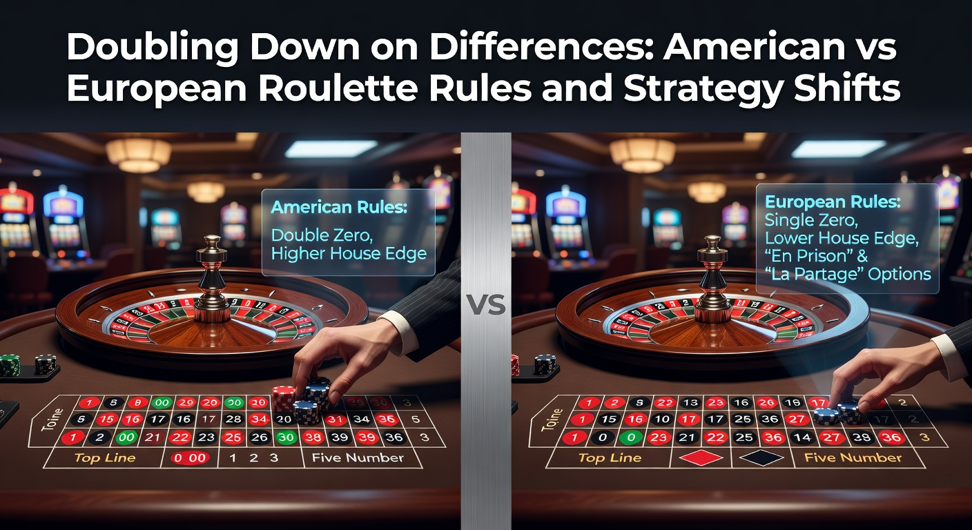 Side-by-side comparison of American and European roulette wheels highlighting the extra double zero pocket on the American version