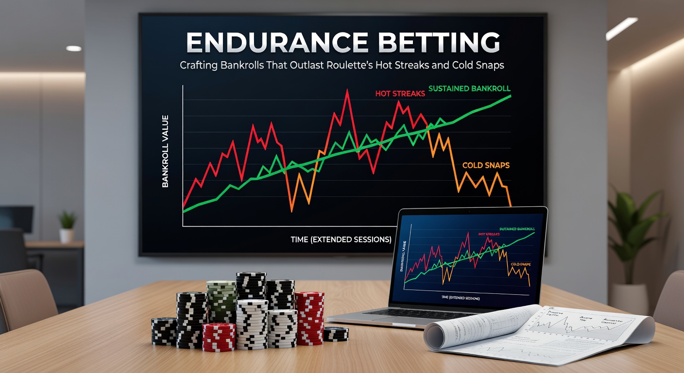 Detailed chart of bankroll trajectories during prolonged roulette sessions, highlighting survival rates across strategies