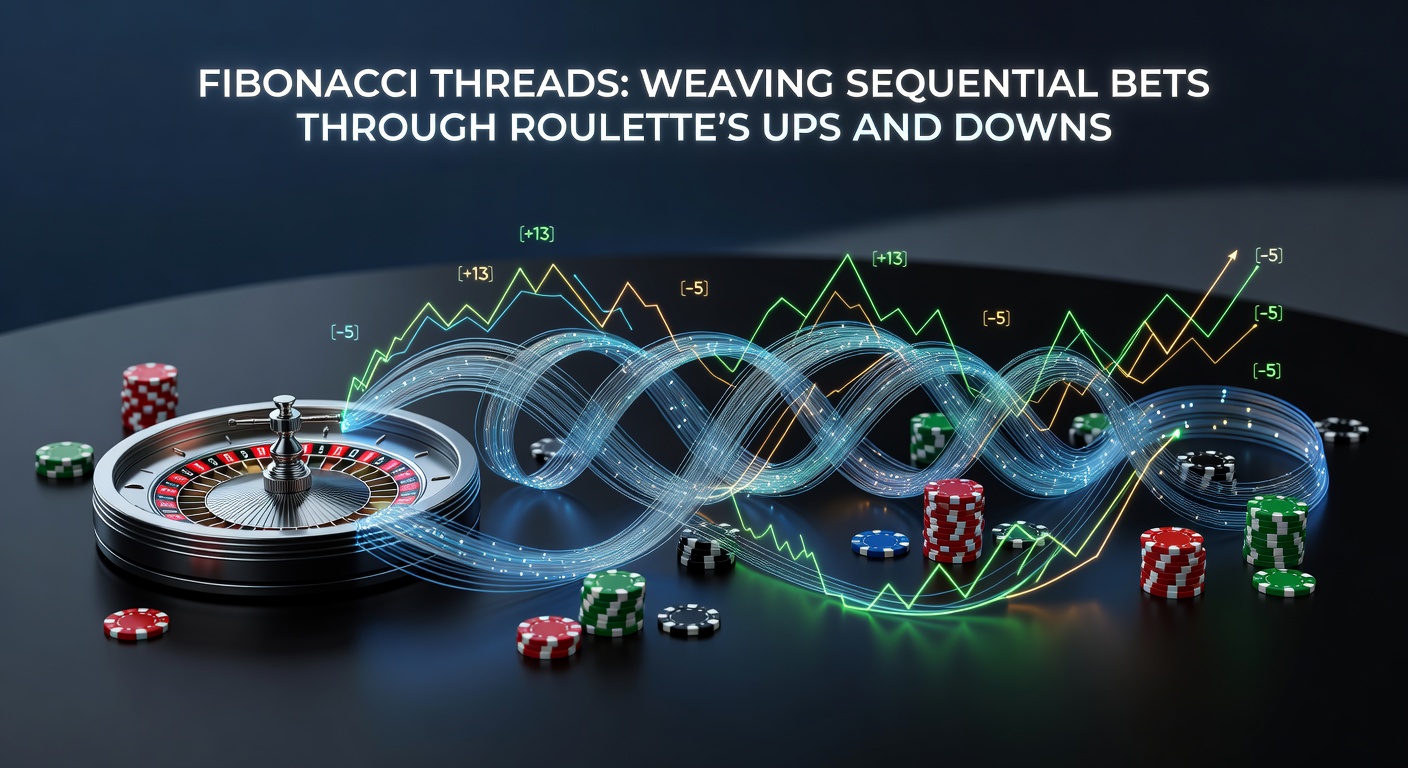 Close-up of a roulette betting layout with Fibonacci sequence numbers overlaid on even-money sections, demonstrating progression during a simulated losing streak