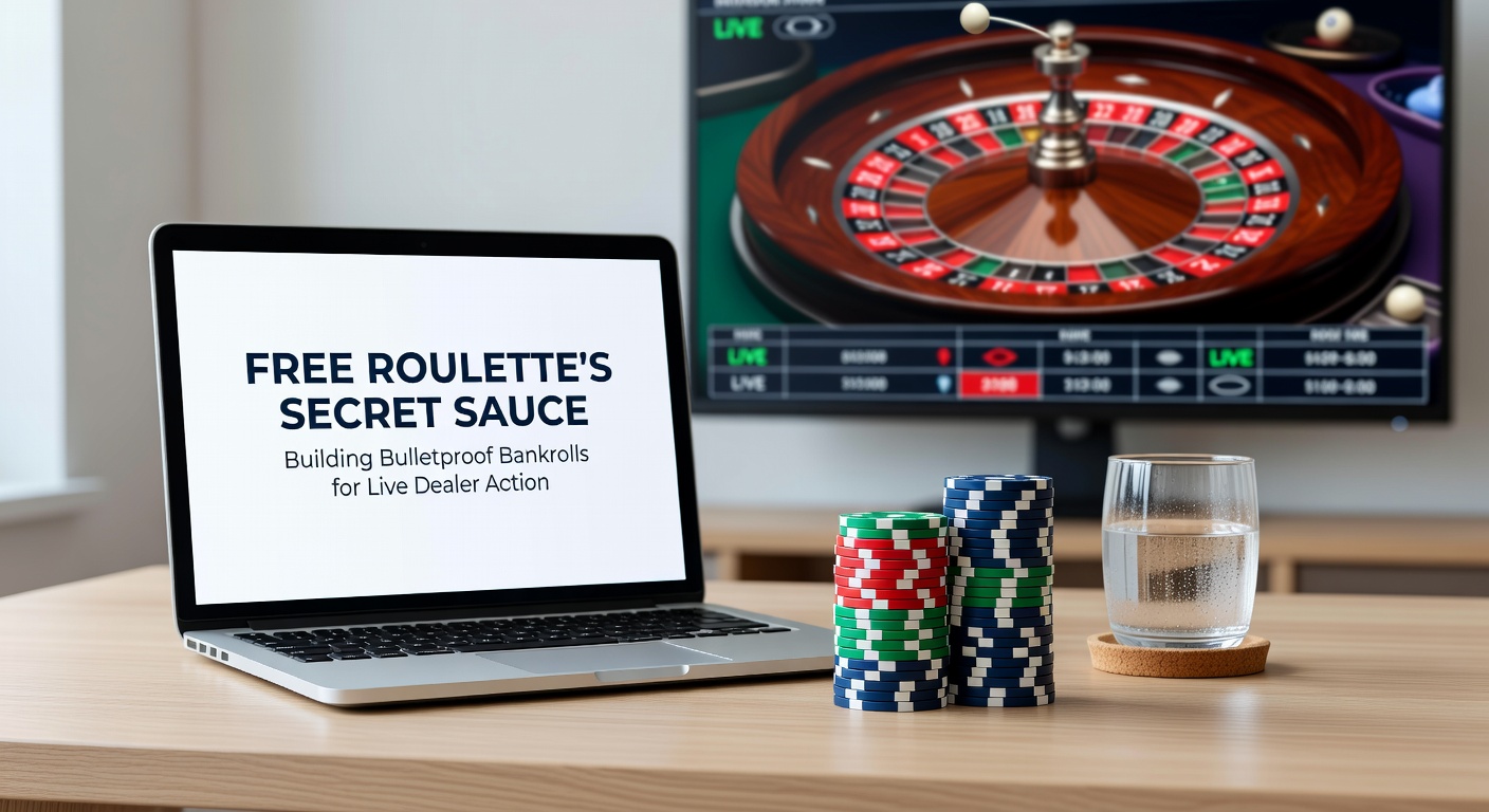 Live dealer roulette table with player bankroll tracker overlay, demonstrating real-time session management