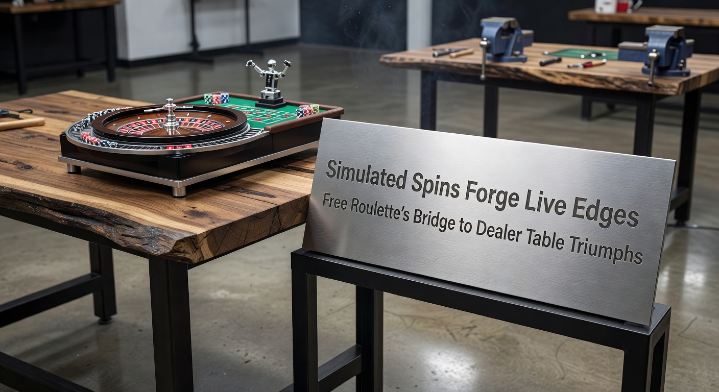 Live dealer at a roulette table interacting with players, with overlaid simulation graphs showing spin data analysis