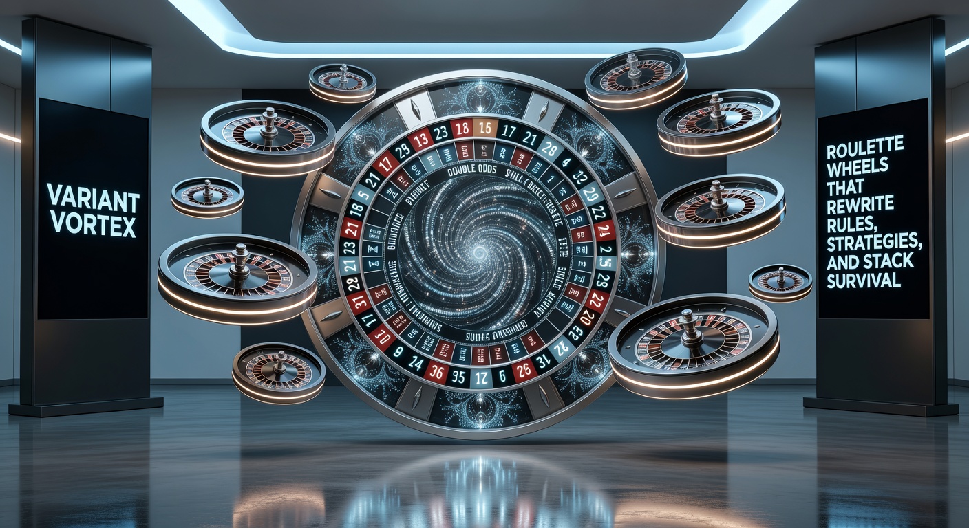 Close-up of a multi-ball roulette wheel in action with glowing multipliers, capturing the high-stakes variant vortex