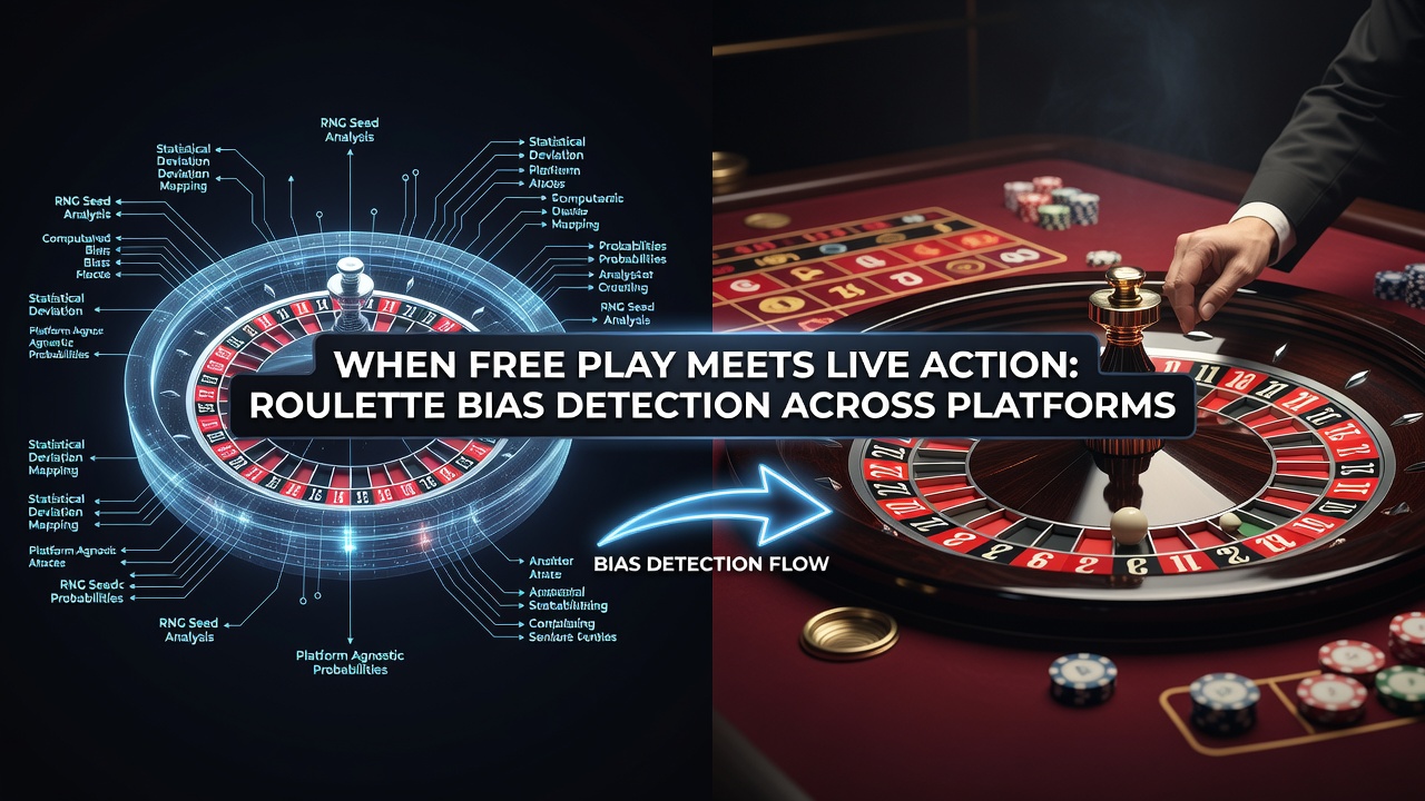 Roulette wheel analysis in free play mode showing bias detection tools