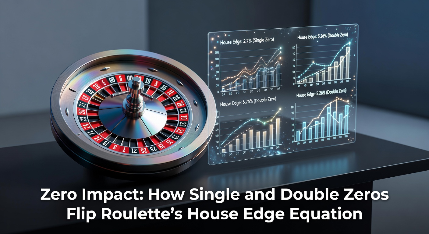 Roulette wheel highlighting single and double zero pockets, showing the green zeros that shift odds dramatically